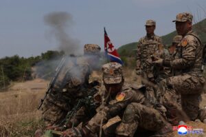 Firing Contest of Mortarmen under KPA Large Combined Units Held to Mark Significant April 25 2 002