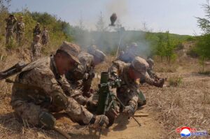 Firing Contest of Mortarmen under KPA Large Combined Units Held to Mark Significant April 25 2 004