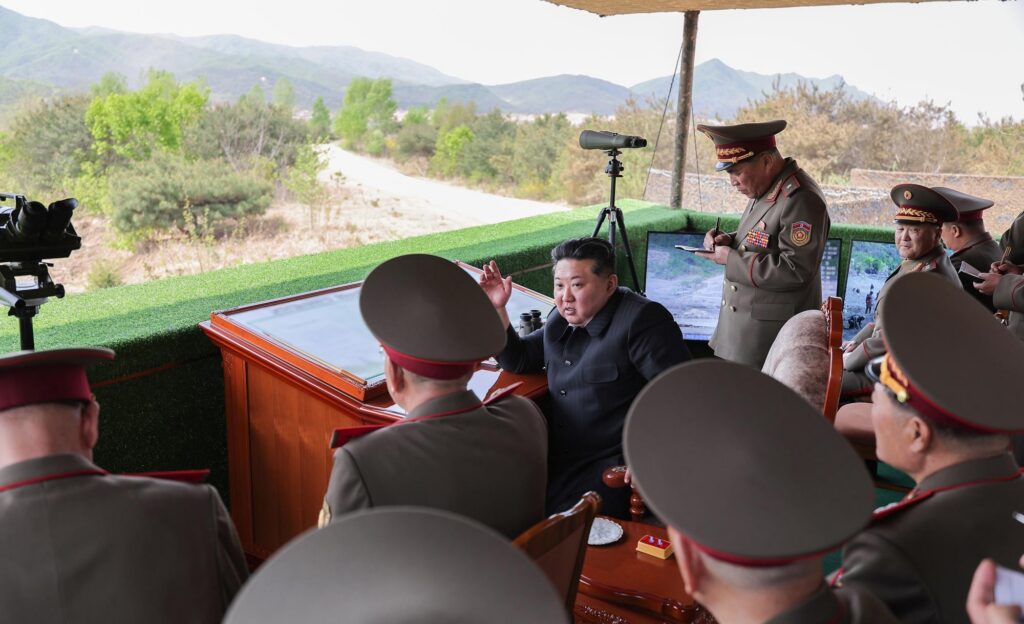 Firing Contest of Mortarmen under KPA Large Combined Units Held to Mark Significant April 25 3