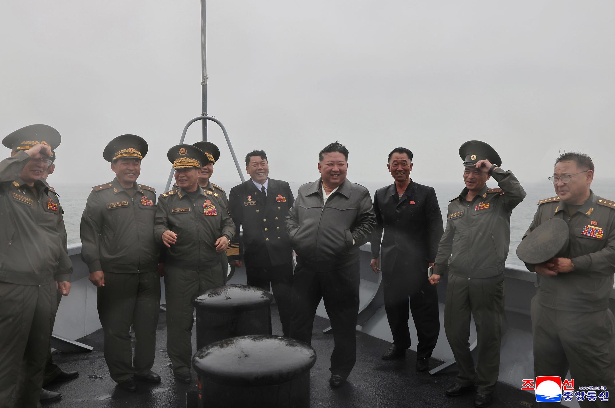 Respected Comrade Kim Jong Un Visits Destroyer Choe Hyon and Observes Test of Assessing Its Maneuverability 2 004
