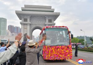 DPRK Women Footballers Return Home 10