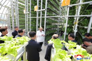 Respected Comrade Kim Jong Un Inspects Sinuiju Combined Greenhouse Farm 2 006