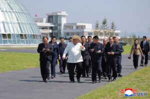 Respected Comrade Kim Jong Un Inspects Sinuiju Combined Greenhouse Farm 2 013