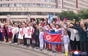 DPRK Women Footballers Return Home 7
